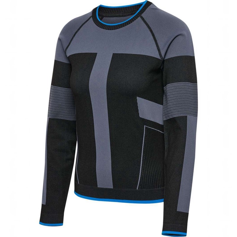 T Shirts Hummel Seamless Tee Ls Femme Noir | 640646-328