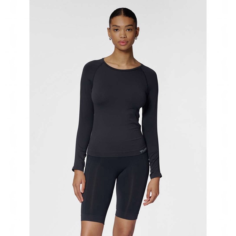 T Shirts Hummel Tif Seamless L/S Femme Noir | 995849-274