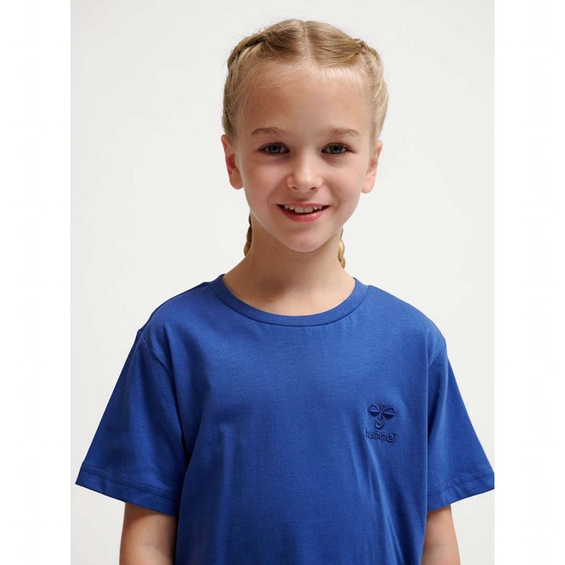 T Shirts Hummel Trelle S/S Enfant Bleu | 514145-852