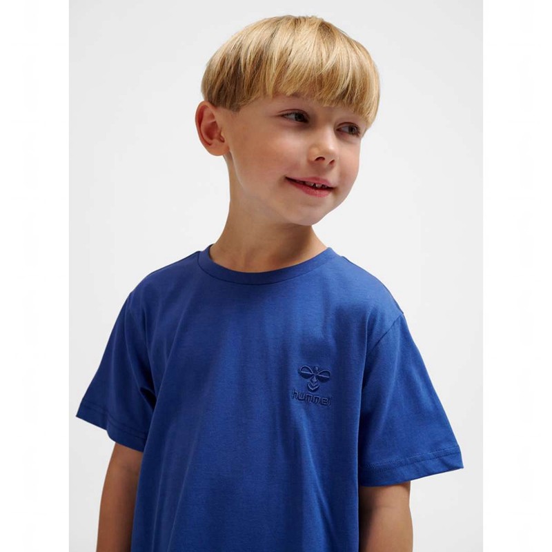 T Shirts Hummel Trelle S/S Enfant Bleu | 514145-852