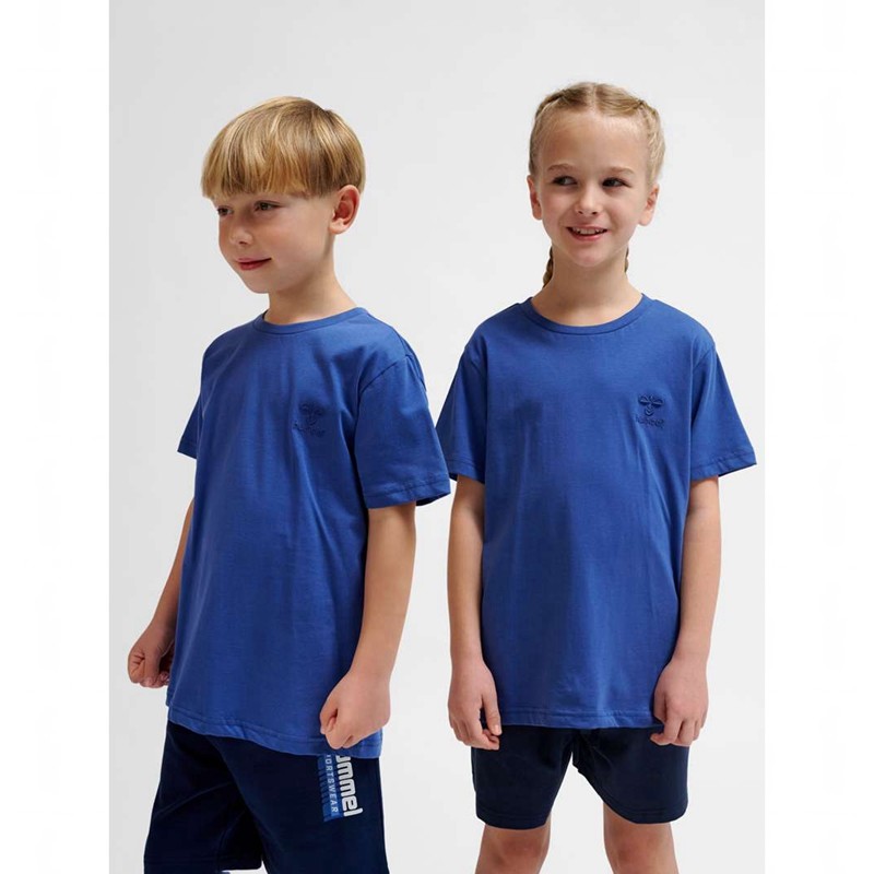 T Shirts Hummel Trelle S/S Enfant Bleu | 514145-852