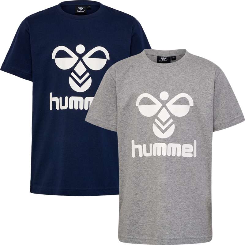 T Shirts Hummel Tres S/S 2-pk Enfant Noir | 718659-622