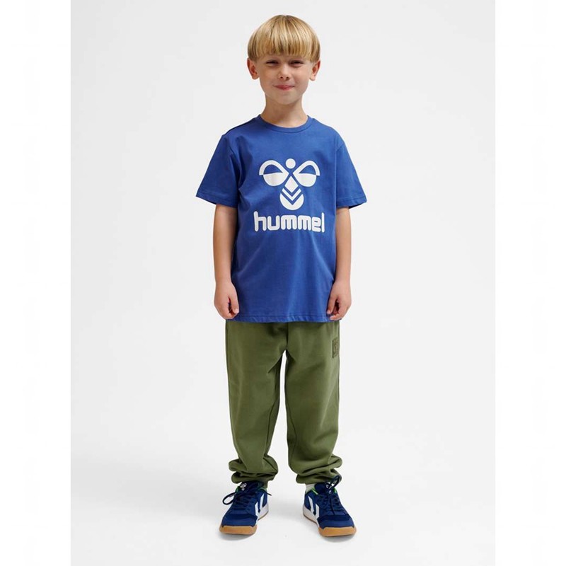 T Shirts Hummel Tres S/S Enfant Bleu | 770067-249