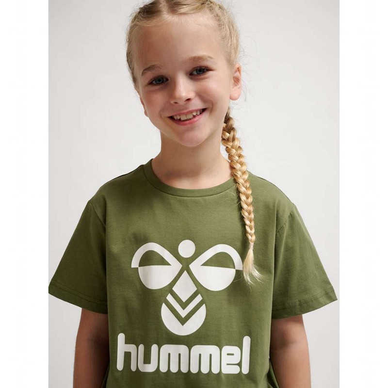 T Shirts Hummel Tres S/S Enfant Vert Olive | 509120-422