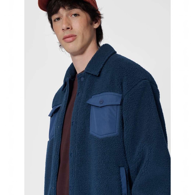 Vestes Hummel Fleece Overshirt Sportswear Femme Bleu Marine | 180025-428