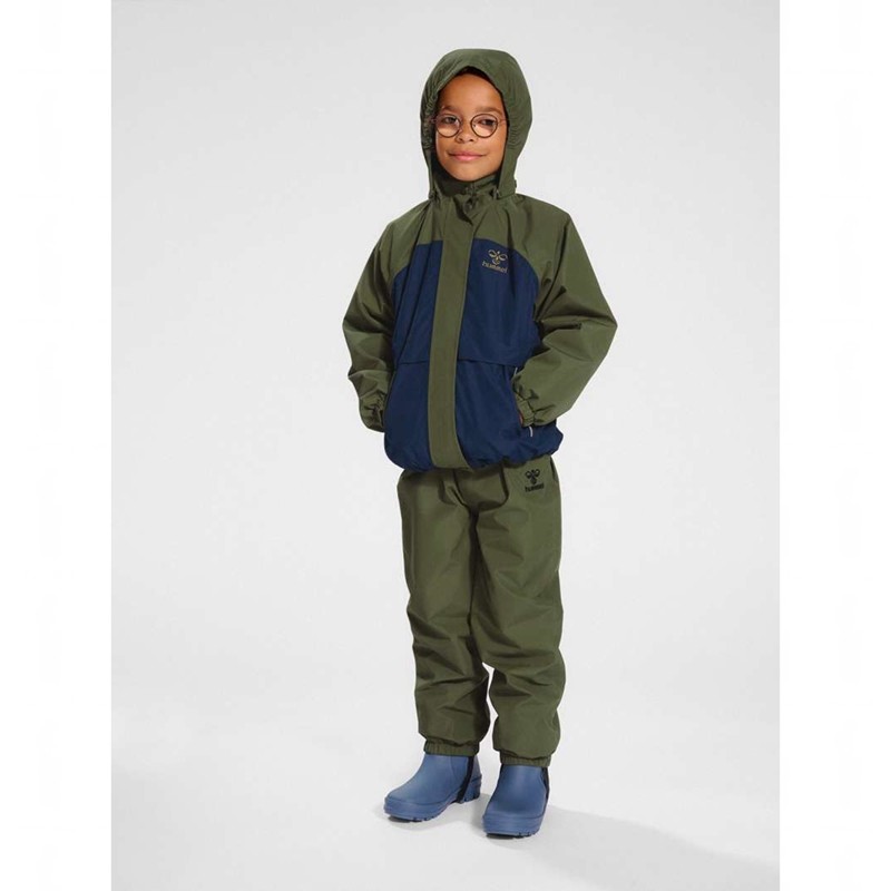 Vestes Hummel Monsun Tex Shell Enfant Vert Olive | 694850-025