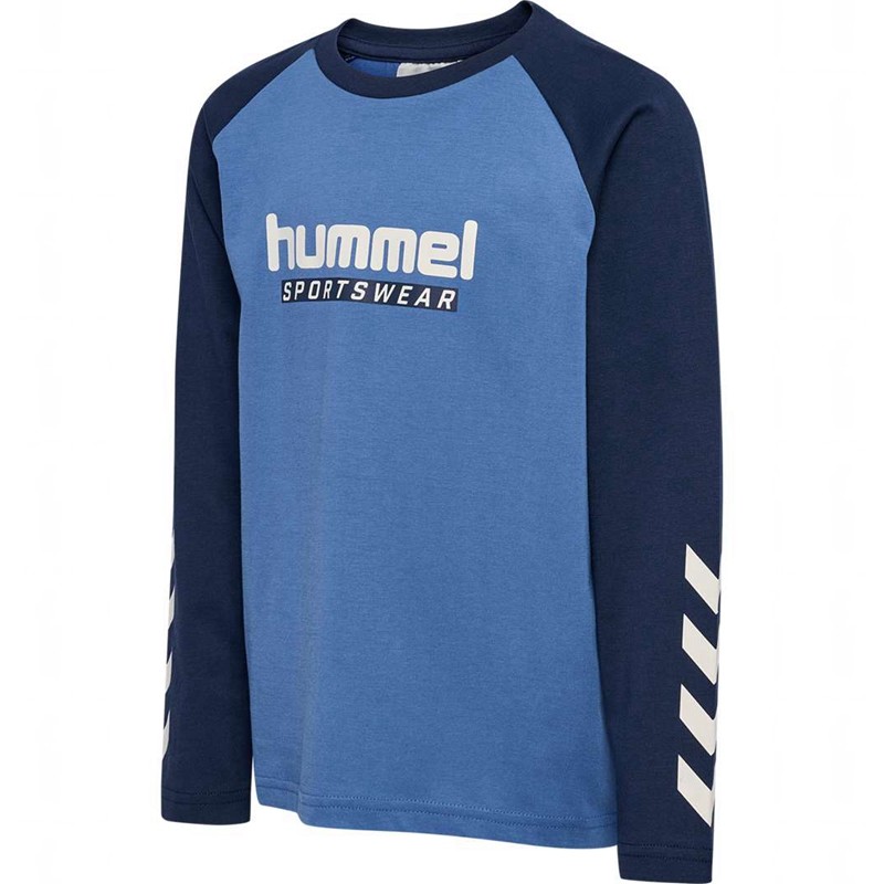 Vêtements De Sport Hummel Jr Logo L/S Enfant Bleu | 650671-130