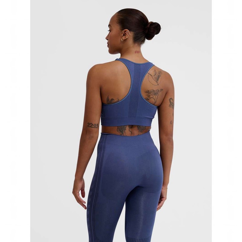 Vêtements De Sport Hummel Mt Shaping Seamless Top Femme Bleu | 626074-293