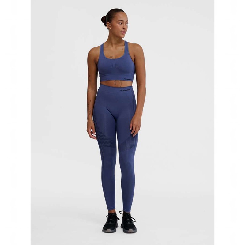 Vêtements De Sport Hummel Mt Shaping Seamless Top Femme Bleu | 626074-293