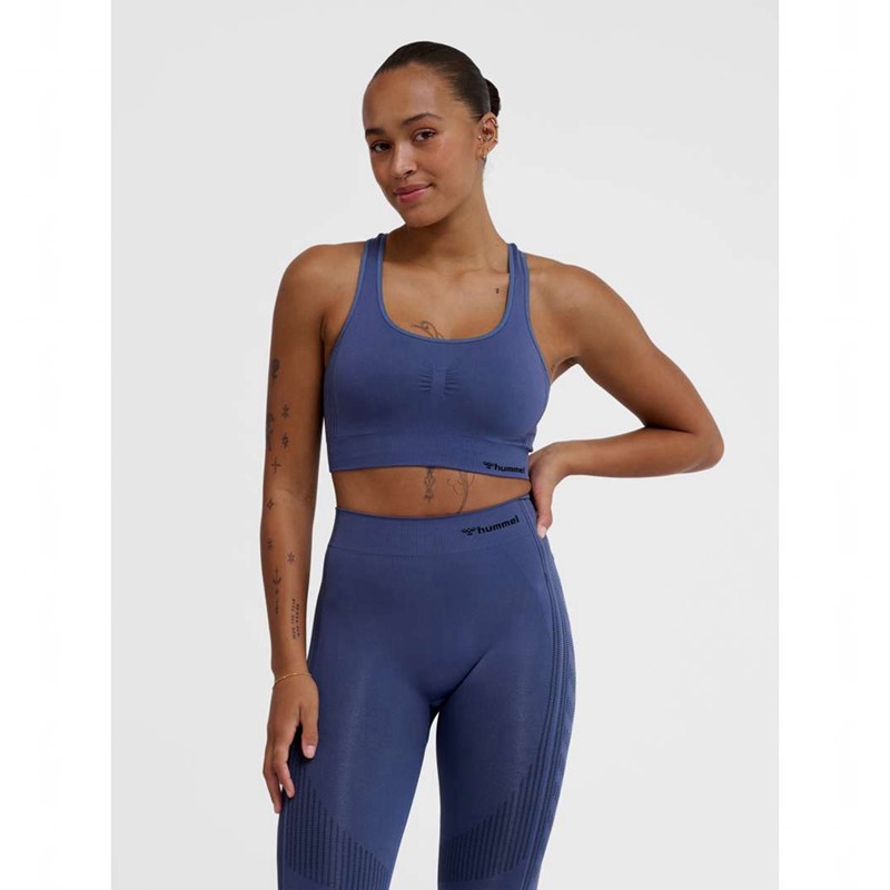 Vêtements De Sport Hummel Mt Shaping Seamless Top Femme Bleu | 626074-293