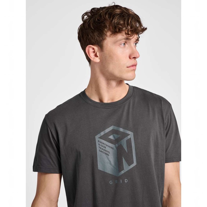 Vêtements De Sport Hummel Pro Grid Cotton S/S Homme Grise | 178191-055